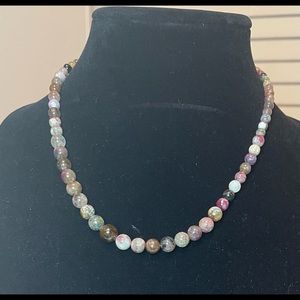 New- Morro Redondo Pink Plum Tourmaline 10-12mm Beaded Necklace 20 Inches